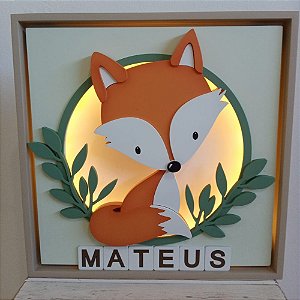 Quadro Charme Raposa Dadinhos Menino