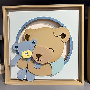 Quadro Charme Urso Com Ursinhos