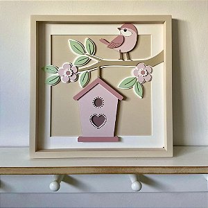 Quadro Decorativo Jardim Bem-Te-Vi no Galho