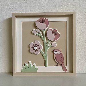 Quadro Decorativo Jardim Bem-Te-Vi