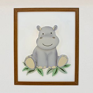 Quadro Decorativo Safari Hipopótamo