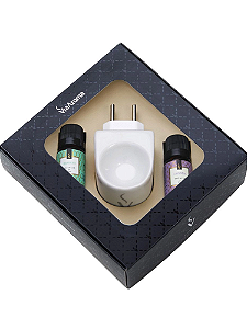 Kit presente aromatizador elétrico + essências lavanda francesa/capim limão
