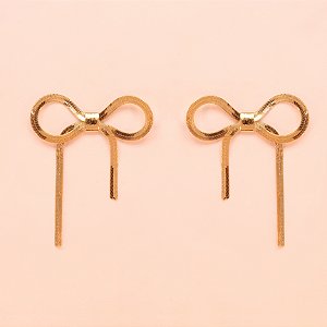 Brinco Laminado com Design de Laço Folheado a Ouro 18k