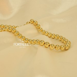 Gargantilha de Bolinhas Banhado a Ouro 18k