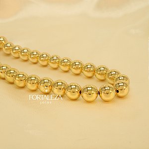 Gargantilha de Bolinhas Banhado a Ouro 18k