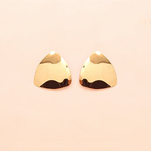 Brinco Triangular Chapado Folheado a Ouro 18k