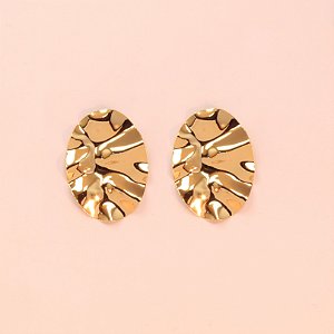 Brinco com Design Orgânico Folheado a Ouro 18k