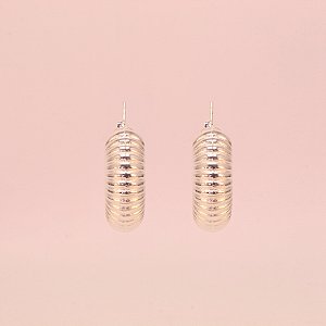 Brinco Argola Texturizado Folheado a Prata