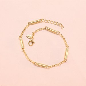 Pulseira com Detalhes em Canutilho Folheado a Ouro 18k