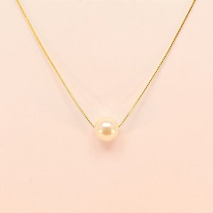 Gargantilha com Pérola Folheada a Ouro 18k