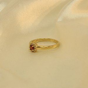 Anel de Formatura com Zircônias Folheado a Ouro 18k