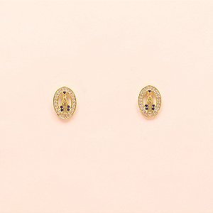 Brinco Nossa Senhora Aparecida Folheado a Ouro 18k