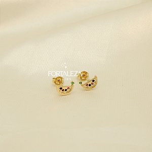 Brinco com Design de Melancia Banhado a Ouro 18k