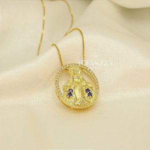 Gargantilha Nossa Senhora Aparecida Banhado a Ouro 18k