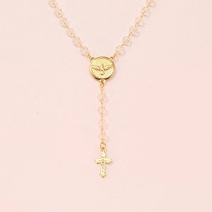 Pulseira Terço Espírito Santo Folheado a Ouro 18k