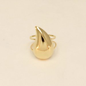 Anel com Design de Gota Folheado a Ouro 18k