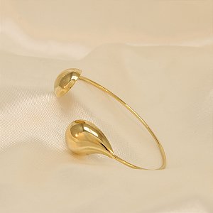 Bracelete com Design de Gota Folheado a Ouro 18k