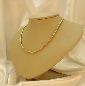 Gargantilha de Canutilhos Folheado a Ouro 18k