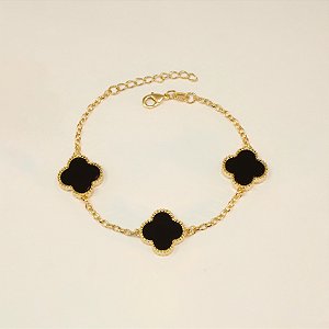 Pulseira de Trevo com Resina Folheada a Ouro 18k