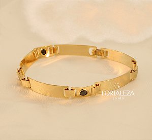 Pulseira com Detalhes Zircônia Turmalina Banhado a Ouro 18k
