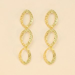 Brinco Texturizado Folheado a Ouro 18k