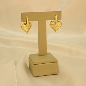 Brinco de Coração Diamantado Folheado a Ouro 18k