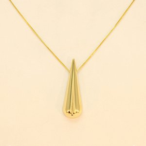 Gargantilha com Design de Gota Folheado a Ouro 18k