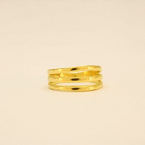 Anel de Aro Triplo Folheado a Ouro 18k