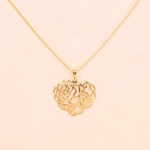 Gargantilha com Design de Rosa Folheado a Ouro 18k