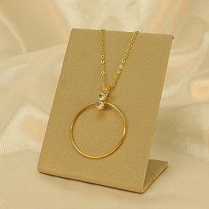 Gargantilha com Detalhe em Zircônia Banhado a Ouro 18k