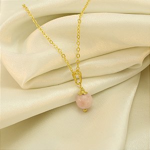 Gargantilha com Bolinha Marmorizada Banhado a Ouro 18k