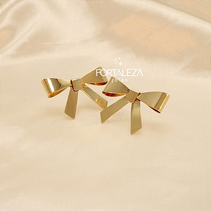 Brinco com Design de Laço Banhado a Ouro 18k