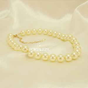 Gargantilha de Pérolas Banhado a Ouro 18k