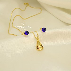Conjunto Nossa Senhora Aparecida Folheado a Ouro 18k