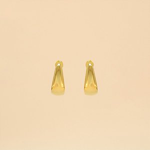 Brinco Meia Argola Folheado a Ouro 18k