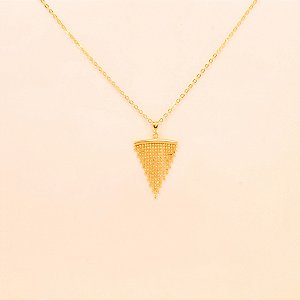 Gargantilha com Pingente de Franja Folheado a Ouro 18k