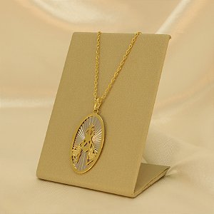 Gargantilha de Nossa Senhora Aparecida Banhado a Ouro 18k
