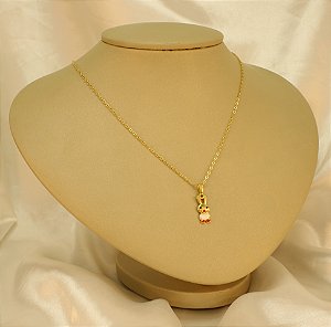 Gargantilha com Pingente de Coelho Folheado a Ouro 18k
