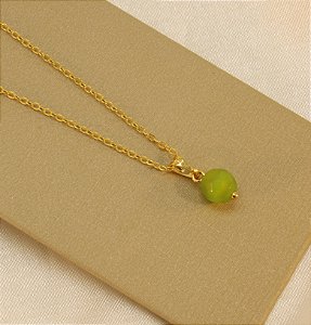 Gargantilha com Pingente de Bolinha Banhado a Ouro 18k