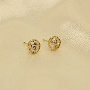 Brinco Ponto de Luz Folheado a Ouro 18k