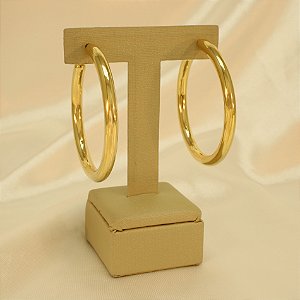 Brinco Argola em Tubo Banhado a Ouro 18k