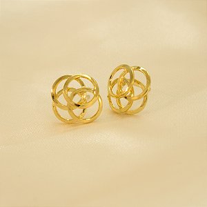 Brinco com Design de Aro Liso Folheado a Ouro 18k