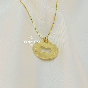 Gargantilha com Borboleta Vazada Banhado a Ouro 18k
