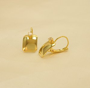 Brinco Fecho Italiano com Zircônia Banhado a Ouro 18k