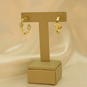 Brinco de Argola com Detalhe em Zircônia Folheado a Ouro 18k