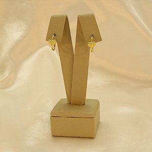 Brinco Argola Com Corações Banhado a Ouro 18k