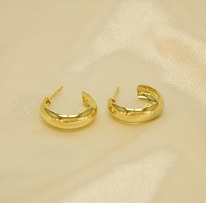 Brinco Argola Lisa Folheado a Ouro 18k