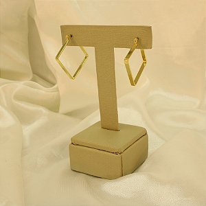 Brinco Argola Quadrada Folheado a Ouro 18k