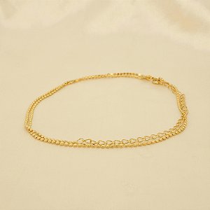 Pulseira Três Voltas Folheado a Ouro 18k