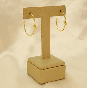 Brinco Argola de Nó Banhado a Ouro 18k